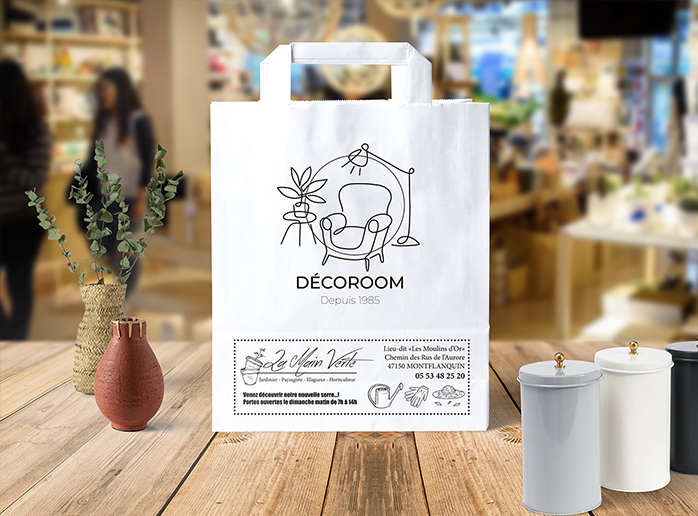 publisac sac shopping bag cabas publicitaire kraft à emporter gratuit centre personnalisé guyenne presse commerce magasin commerçants